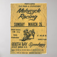 poster snelweg Zuid-Bay 1970s Motorfiets