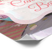 Poster snoep balk roze Baby shower (Hoek)