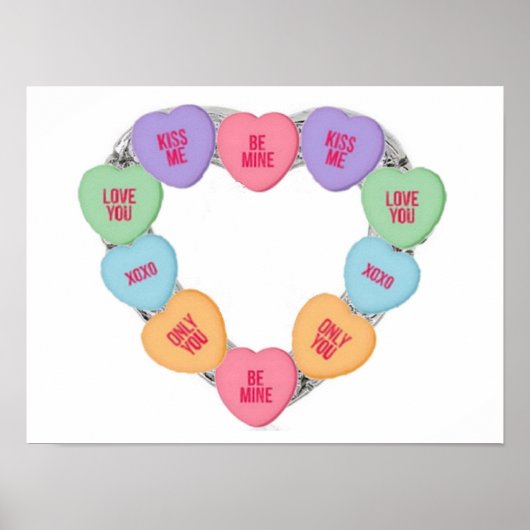 Poster Snoep Liefdes Hartjes (Voorkant)