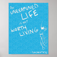 Poster SOCRATES' "Unseen Life" Citaat (Tegel)