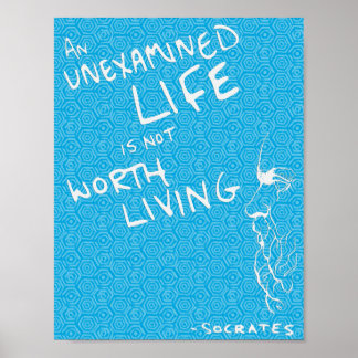 Poster SOCRATES' "Unseen Life" Citaat (Tegel)