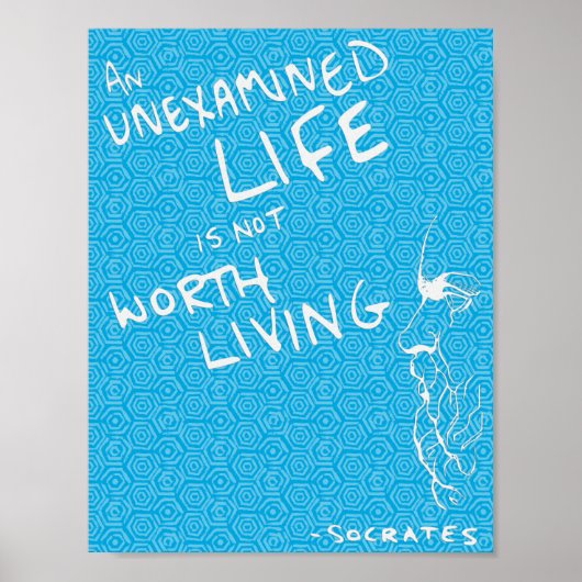Poster SOCRATES' "Unseen Life" Citaat (Tegel) (Voorkant)