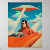 Poster Space Cafe SciFi Poster Flying Car Print Wa (Voorkant)