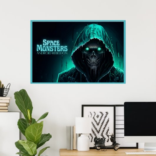 Poster Space Monsters (Thuiskantoor)