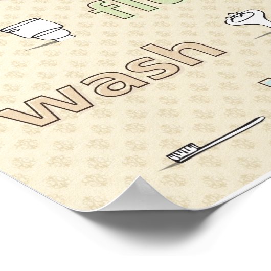 Poster Spoelspoelpenseel afvegen (Hoek)