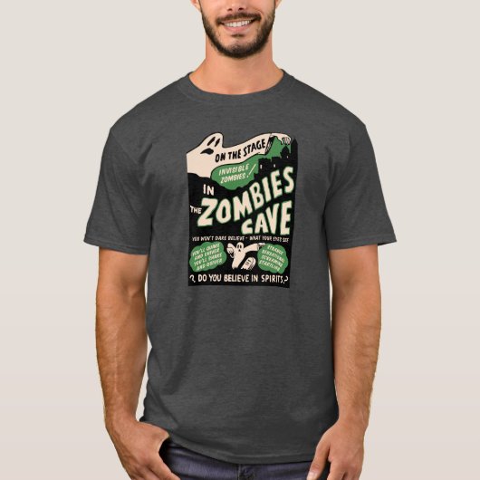 poster Spook Show 1950 Art - Zombies T-shirt (Voorkant)