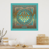 Poster Sri Lanka Yantra Yoga Meditation Symbol Hei (Keuken)