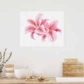 Poster Stargazer Lilies Waterverf (Keuken)