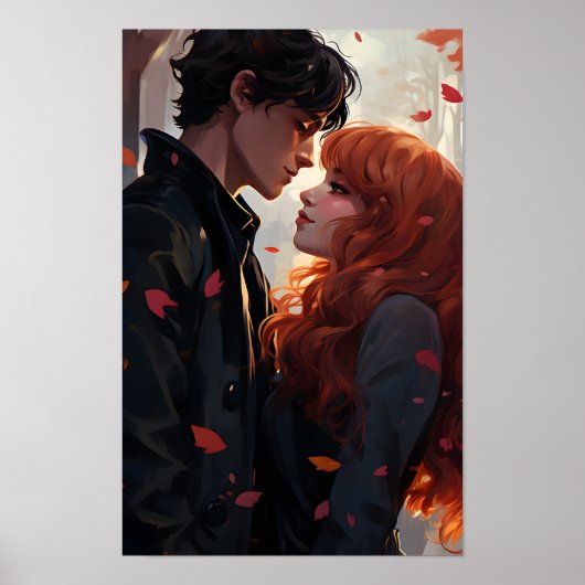 Poster - Stel Liefde Kus (Voorkant)
