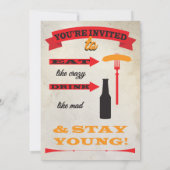 Poster stijl BIG 30 verjaardagsfeestuitnodigingen Kaart (Achterkant)