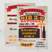 Poster stijl BIG 30 verjaardagsfeestuitnodigingen Kaart (Voorkant / Achterkant)