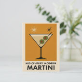 Poster Stijl Mid Century Modern Martini Briefkaart (Staand voorkant)