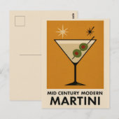 Poster Stijl Mid Century Modern Martini Briefkaart (Voorkant / Achterkant)