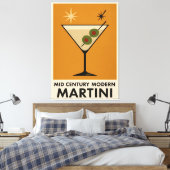 Poster Stijl Mid Century Modern Martini Canvas Afdruk (Insitu (Slaapkamer))
