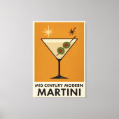 Poster Stijl Mid Century Modern Martini Canvas Afdruk (Voorkant)
