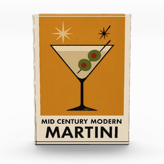 Poster stijl Mid Century Modern Martini Fotoblokken (Voorkant)