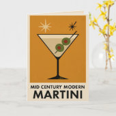Poster Stijl Mid Century Modern Martini Kaart (Gele Bloem)