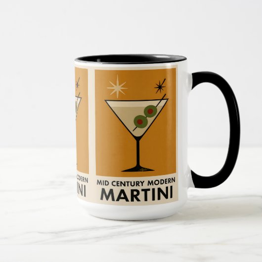 Poster Stijl Mid Century Modern Martini Mok (Rechts)