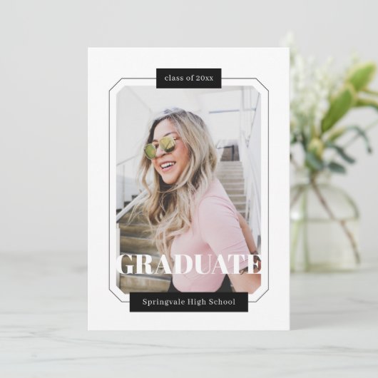 Poster stijl minimalistische moderne Afstuderen fo Aankondiging (Staand voorkant)