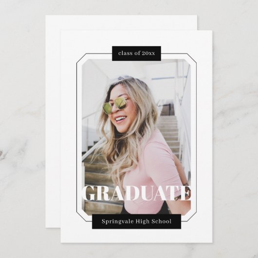 Poster stijl minimalistische moderne Afstuderen fo Aankondiging (Voorkant / Achterkant)