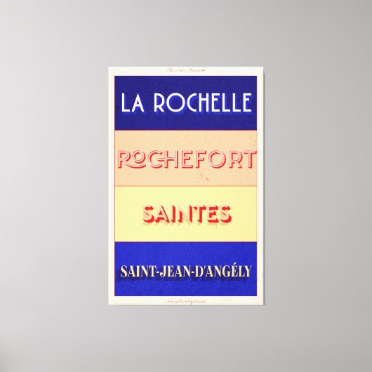 Poster stijl ontwerp van Charente Maritime Art Dec Canvas Afdruk (Voorkant)