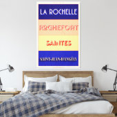 Poster stijl ontwerp van Charente Maritime Art Dec Canvas Afdruk (Insitu (Slaapkamer))