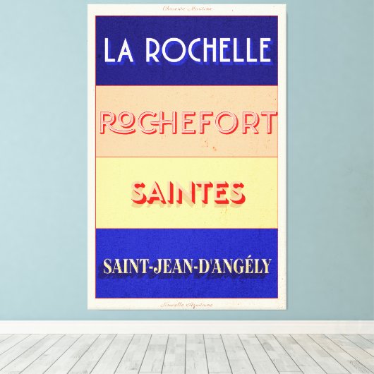 Poster stijl ontwerp van Charente Maritime Art Dec Canvas Afdruk (Insitu (Houten vloer))