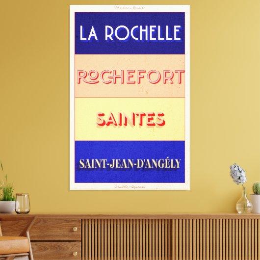 Poster stijl ontwerp van Charente Maritime Art Dec Canvas Afdruk (Insitu (Woonkamer))