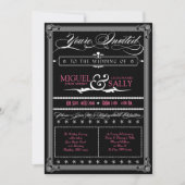 Poster Stijl Roze & Black DIY Weddenschap Kaart (Voorkant)