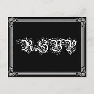 Poster Stijlroze en zwart DIY RSVP-Briefkaart Uitnodiging Briefkaart