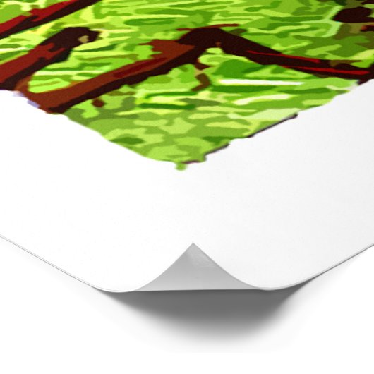 Poster - Stitched Heart - Geel groen rood (Hoek)