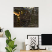 POSTER ~ Stormy Night Train ~ Stom de flams (Thuiskantoor)