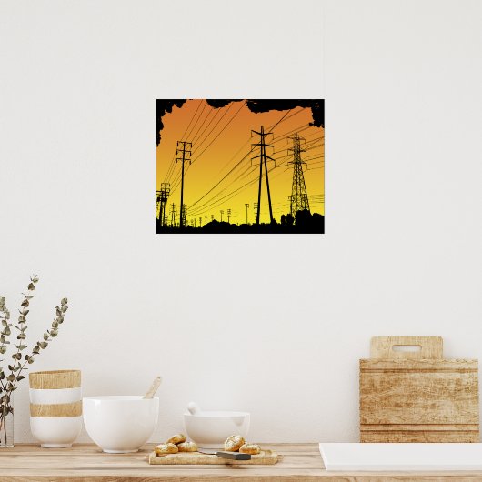 Poster stroomleidingen (Keuken)