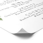 Poster Stusty Blue en Pink Floral Wedding Bar (Hoek)