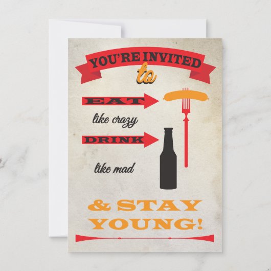 Poster Style 50ste verjaardag Uitnodiging (Achterkant)