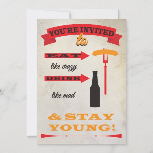 Poster Style 60ste verjaardag uitnodigingen (Achterkant)