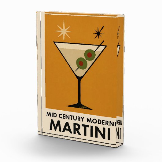Poster Style Mid Century Modern Martini Fotoblokken (Rechts)