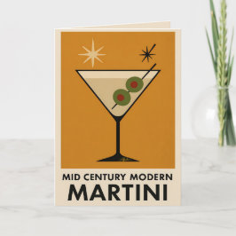 Poster Style Mid Century Modern Martini Kaart