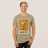 Poster Style Mid Century Modern Martini Tri-Blend Shirt (Voorkant volledig)