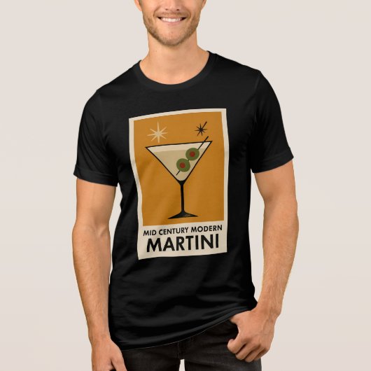 Poster Style Mid Century Modern Martini Tri-Blend Shirt (Voorkant)
