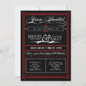 Poster Style Red & Black DIY Weddenschap Kaart (Voorkant)