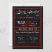 Poster Style Red & Black DIY Weddenschap Kaart (Voorkant)