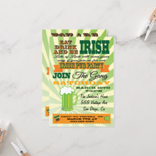 Poster Style St. Patrick's Day Party Pub Party Kaart