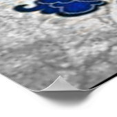 Poster suikerschedel in blauw (Hoek)