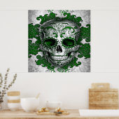 Poster suikerschedel in groen (Keuken)