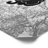 Poster suikerschedel in zwart-wit (Hoek)