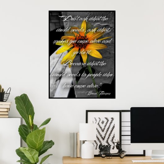 Poster, Sunflower Howard Thurman Quote Poster (Thuiskantoor)