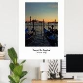 Poster - Sunset by Gondola Venice Italië (Thuiskantoor)