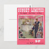 Poster Sunset Limited Los Angeles New Orleans Briefkaart (Voorkant / Achterkant)