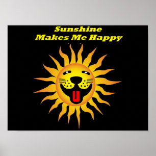 Poster Sunshine maakt me gelukkig